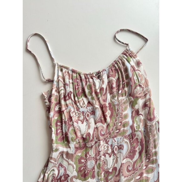Aritzia WILFRED Bellow Paisley Floral Crepe Gathered Mini Slip Dress, Size 2 - Picture 7 of 16